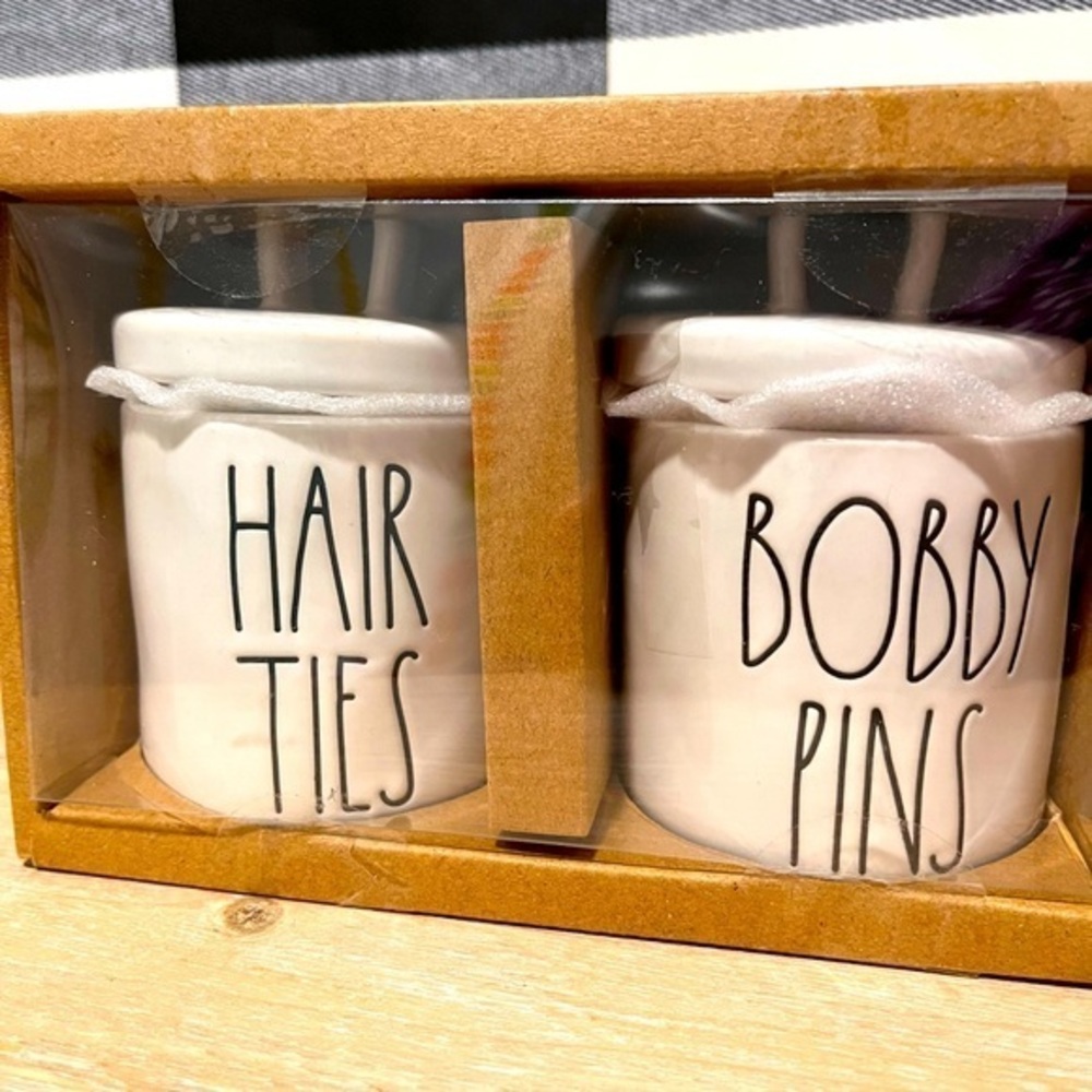 Rae Dunn Hair Ties and Bobby Pins Container